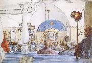 Carl Larsson At Church oil painting reproduction